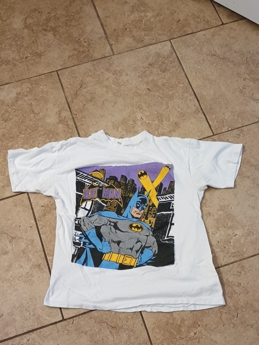White Batman Graphic T-Shirt Comic Hero Tee